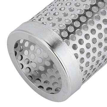 Tgoon Smoker Tube, Perforated Stainless Steel Portable Smoker Tube Made of 304 Stainless Steel Density Diffusion Holes for Electric Gas Charcoal Grill Smokers