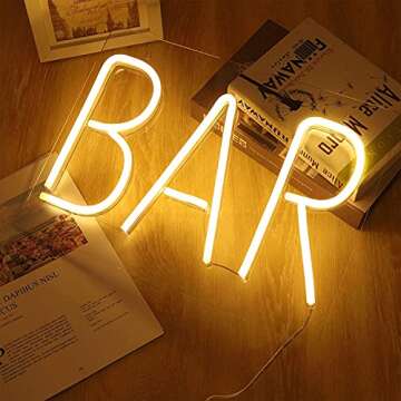 [Bigger Size] Sparkle Lights Neon Signs, Neon Lights for Room Decor Light Lamp Bedroom Beer Bar Pub Hotel Party Restaurant Recreational Game Room Wall Art Decoration (Bar)