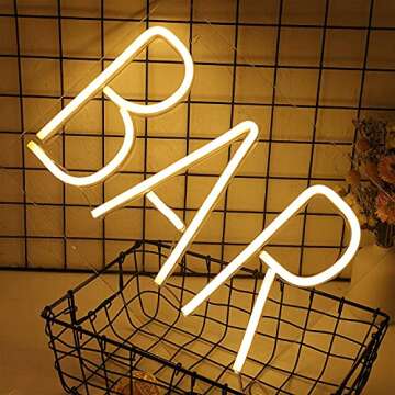 [Bigger Size] Sparkle Lights Neon Signs, Neon Lights for Room Decor Light Lamp Bedroom Beer Bar Pub Hotel Party Restaurant Recreational Game Room Wall Art Decoration (Bar)