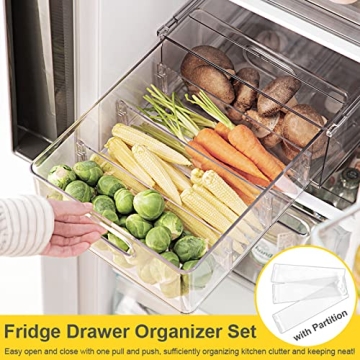 Greenby Stackable Clear Refrigerator Organizer Bins Set