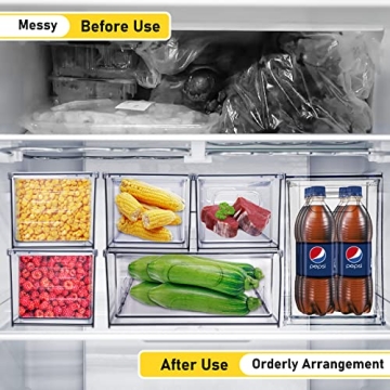 Greenby Stackable Clear Refrigerator Organizer Bins Set