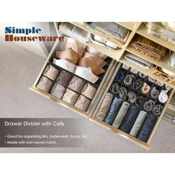 Simple Houseware Closet Organizer Drawer Divider Set