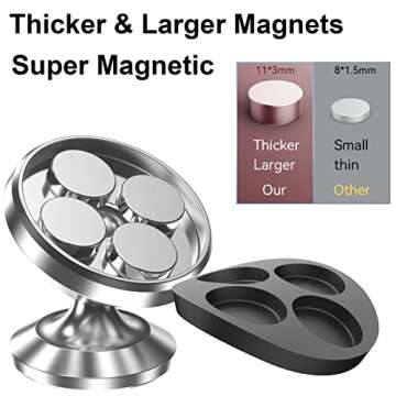 【2-Pack】 Magnetic Phone Holder for car, [Strong Magnet] Magnetic Phone Mount for Car [4 Metal Pl...