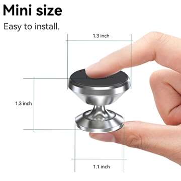 【2-Pack】 Magnetic Phone Holder for car, [Strong Magnet] Magnetic Phone Mount for Car [4 Metal Plate] iPhone Magnetic car Mount for Cell Phone [360° Rotation] Universal Dash car Phone Holder Mount