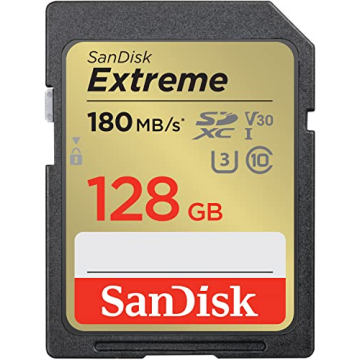 SanDisk 128GB SDXC Extreme Memory Card for 4K UHD