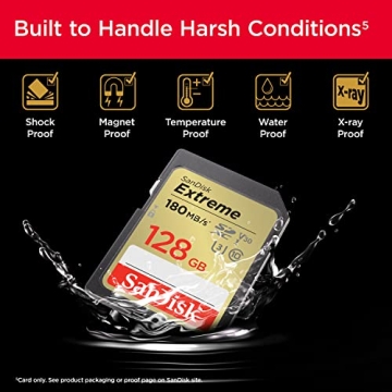 SanDisk 128GB SDXC Extreme Memory Card for 4K UHD
