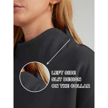 Trendy Queen Womens Oversized Sweatshirts Turtleneck Pullover Long Sleeve Hoodies Tops Fall Fashion ...