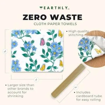 Earthly Co. Reusable Paper Towels - Eco-Friendly Cloth Napkins