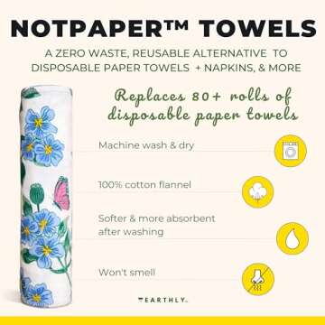 Earthly Co. Reusable Paper Towels - Eco-Friendly Cloth Napkins