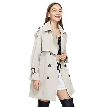 ZIAI Long Trench Coat For Women Oversize Women's Fall Jackets Double Breasted Classic Lapel Ladies T...