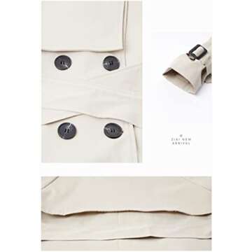 ZIAI Long Trench Coat For Women Oversize Women's Fall Jackets Double Breasted Classic Lapel Ladies Trench Coat with Belt