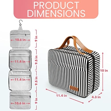 Waterproof Hanging Toiletry Bag with 4 Compartments Travel Essential