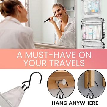 Waterproof Hanging Toiletry Bag with 4 Compartments Travel Essential