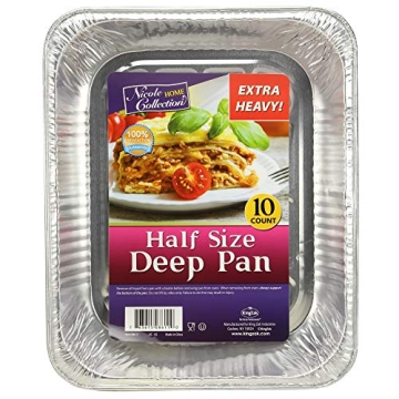 Extra Heavy Duty Aluminum Pans - Half Size, 9x13, 10 Pack for Baking & Roasting