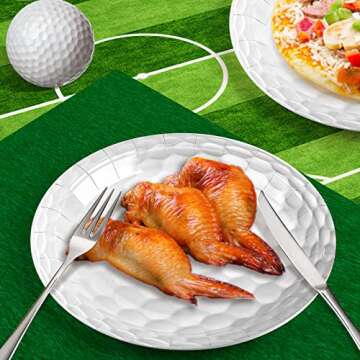 120 Pack Golf Party Supplies 7'' and 9'' Golf Paper Plates Golf Dessert Plates Sports Theme Dessert Dinner Plates Golf Disposable Tableware Set for Golf Ball Sports Theme Birthday Decor Party Supplies
