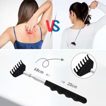 Svjetiq Head Massager Back Scratcher, 20 Fingers Head Scratcher Scalp Massager & Extendable Back Scratcher for Men Women, Stocking Stuffers for Deep Relaxation, Stress Relief & Hair Stimulation