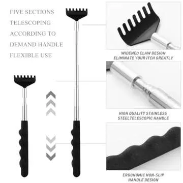 Svjetiq Head Massager Back Scratcher, 20 Fingers Head Scratcher Scalp Massager & Extendable Back Scratcher for Men Women, Stocking Stuffers for Deep Relaxation, Stress Relief & Hair Stimulation