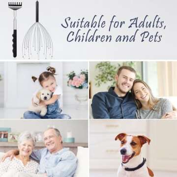 Svjetiq Head Massager Back Scratcher, 20 Fingers Head Scratcher Scalp Massager & Extendable Back Scratcher for Men Women, Stocking Stuffers for Deep Relaxation, Stress Relief & Hair Stimulation