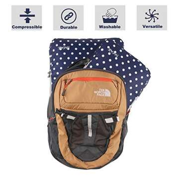 BAGAIL 4 Set/6 Set/8 Set Compression Packing Cubes Travel Accessories Expandable Packing Organizers(Navy Blue Dot ClothPattern 4 Set)