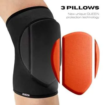 Queen Wear – Sleek Black – Pole Dance Knee Pads Perfect Woman Protection for Ballet Modern Dance and Indoor Sports (XXL)