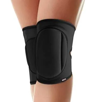 Queen Wear – Sleek Black – Pole Dance Knee Pads Perfect Woman Protection for Ballet Modern Dance and Indoor Sports (XXL)