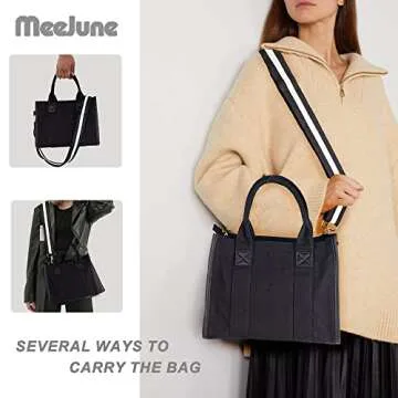 Premium Canvas Tote Bag with Adjustable Strap for Women
