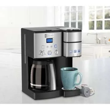 Cuisinart Single Serve + 12 Cup Coffee Maker, Offers 3-Sizes: 6-Ounces, 8-Ounces and 10-Ounces, Stai...