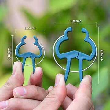 PERSZEN Plant Support Clips, 80 PCS Gentle Flower Plant Clamps for Supporting Vine Climbing Plants, ...