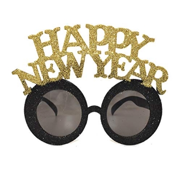 Soochat Happy New Year Eyeglasses - Stylish Glitter Sunglasses for 2025 Celebration