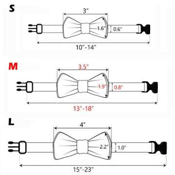 Bow Tie Dog Collar - Cute Plaid Sturdy Soft Material&Leather Dog Collars for Small Medium Large Dogs Breed Puppies Adjustable 18 Colors and 3 Sizes (M 13"-18", Light Blue&Brown Plaid)