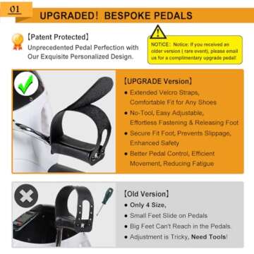GOREDI Pedal Exerciser Stationary Under Desk Mini Exercise Bike - Peddler Exerciser with LCD Display...