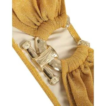 ZAFUL Metallic Glitter Bandeau Bikini - Sexy Summer Swimwear