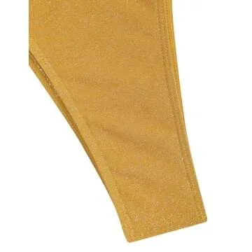 ZAFUL Metallic Glitter Bandeau Bikini - Sexy Summer Swimwear