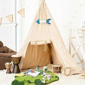 Cute Green Moss Shag Bathroom Rug Soft Washable Non-Slip