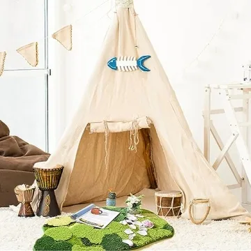 Cute Green Moss Shag Bathroom Rug Soft Washable Non-Slip