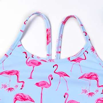 Swimsuits for Little Girls 6t Rainbow Flamingo Bathing Suits Kids Beach Outfit
