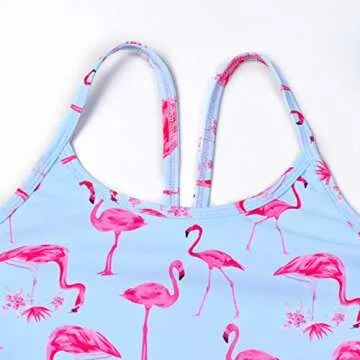 Swimsuits for Little Girls 6t Rainbow Flamingo Bathing Suits Kids Beach Outfit