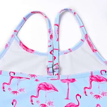 Swimsuits for Little Girls 6t Rainbow Flamingo Bathing Suits Kids Beach Outfit