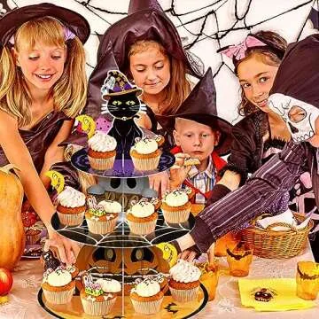 Cinrobiye Halloween 3 Tier Cupcake Stand for Parties