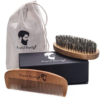 Quality Beard Brush and Comb Kit - Handmade for Men's Grooming, Styling & Shaping