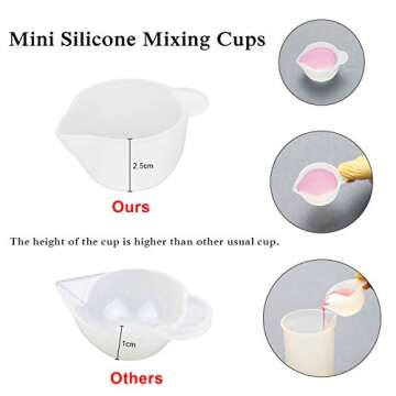 Large Silicone Measuring Cups and Tools Set Silicone Mixing Cups Stir Sticks Spoons Silicone Mat for Epoxy Resin Casting DIY Slime Art Making Waxing Kitchen