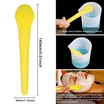 Large Silicone Measuring Cups and Tools Set Silicone Mixing Cups Stir Sticks Spoons Silicone Mat for Epoxy Resin Casting DIY Slime Art Making Waxing Kitchen