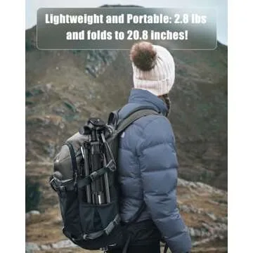 Lightweight CAMBOFOTO 62" Tripod for Cameras & Smartphones