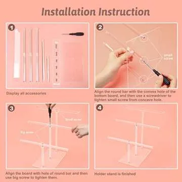 Acrylic Headband Holder Organizer Storage, 3-Tier Clear Scrunchie Holder Stand Hair Accessories Organizer Hair Tie Display Headband Stand for Women and Girls