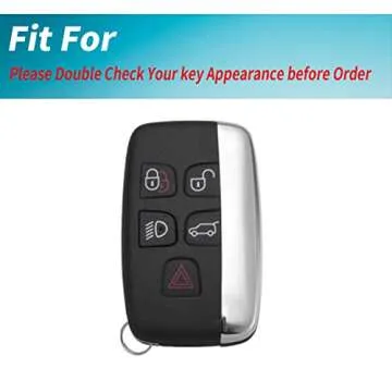 Savzokiw Compatible with Land Rover Key Fob Cover with Fashion Diamond Keychain for Evoque Velar Sport Discovery Freelander2 LR4 Land Rover Sport and Jaguar Smart Key