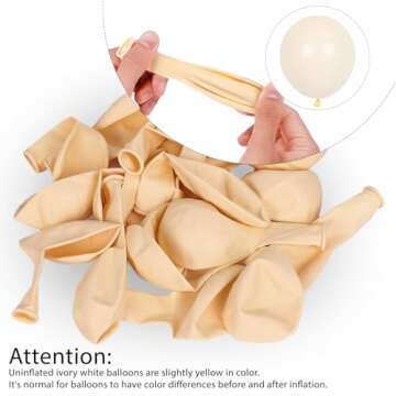 RUBFAC 129pcs Ivory white Balloons Different Sizes 18 12 10 5 Inch Latex Balloon Garland Arch for Party Decoration Birthday Gender Reveal Wedding Anniversary Baby Shower Party Supplies