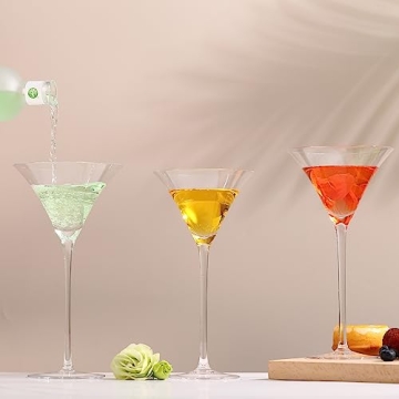 YY Martini Glasses Set of 2 - Crystal Coupe Cocktail Elegance