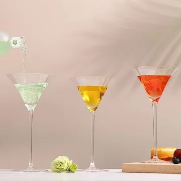 YY Martini Glasses Set of 2 - Crystal Coupe Cocktail Elegance