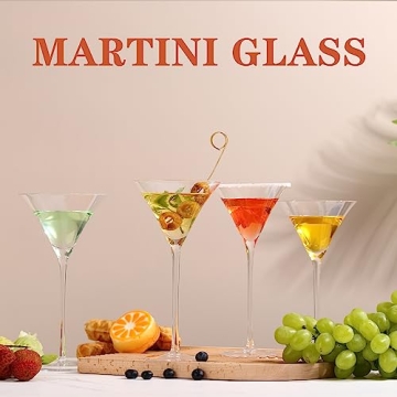YY Martini Glasses Set of 2 - Crystal Coupe Cocktail Elegance