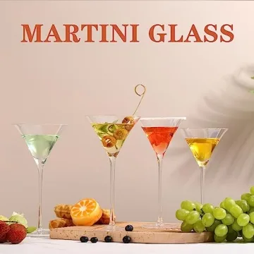 YY Martini Glasses Set of 2 - Crystal Coupe Cocktail Elegance